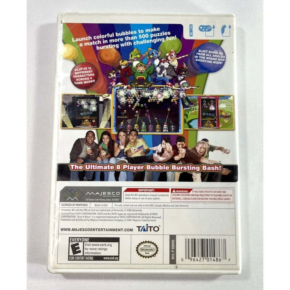 Bust-A-Move Bash! Nintendo Wii 2007 Majesco Entertainment Disc and Case Tested